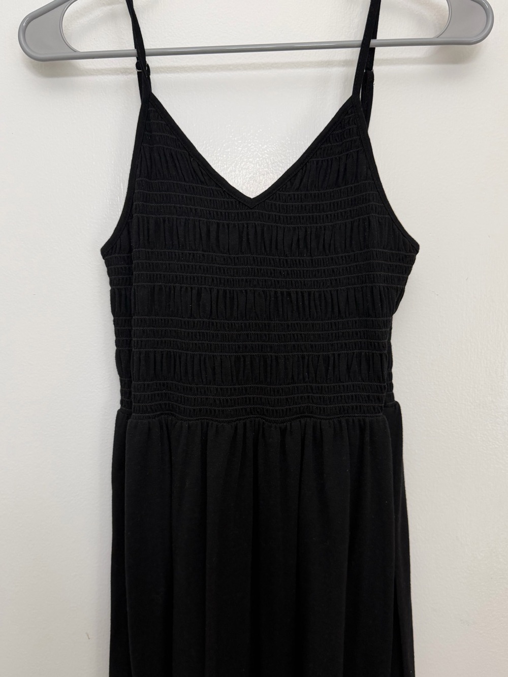 Black Strappy Shirred Top Midi Dress - Picture 2 of 5
